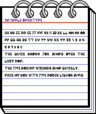 An Apple Regular animated font preview