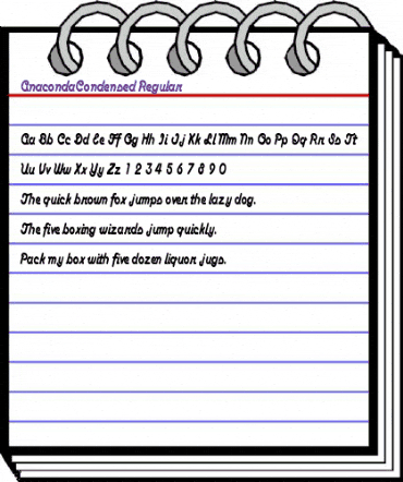 AnacondaCondensed Regular animated font preview
