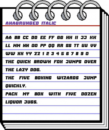 Ana Grunged Italic animated font preview