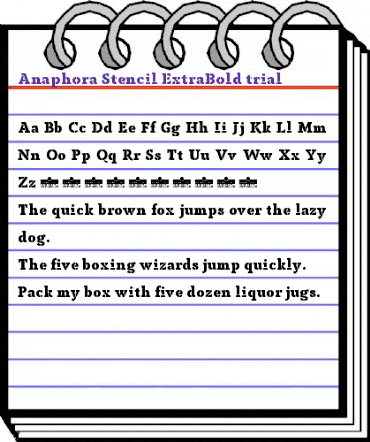 Anaphora Stencil ExtraBold animated font preview