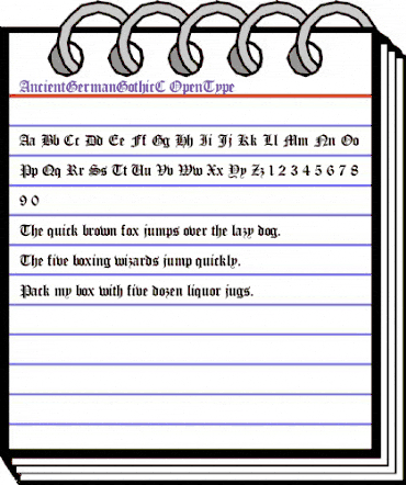 Ancient German GothicC Regular animated font preview