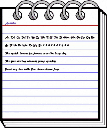 Andala Regular animated font preview