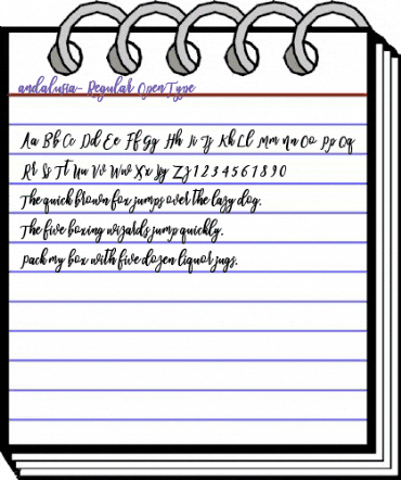 andalusia Regular animated font preview