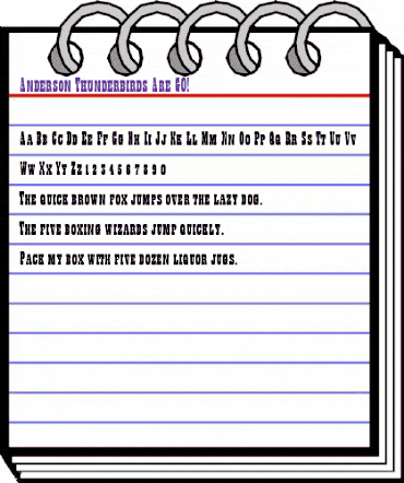 Anderson Thunderbirds Are GO! Regular animated font preview Anderson Thunderbirds Are GO! Regular animated font preview