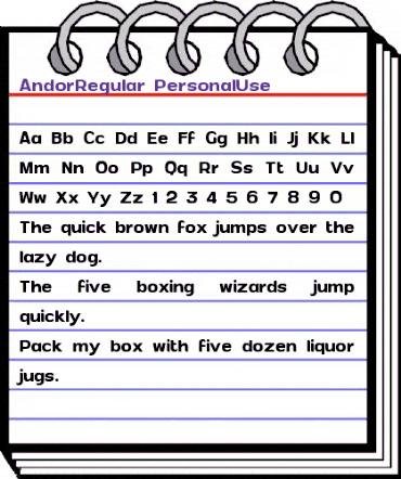 Andor PersonalUse animated font preview