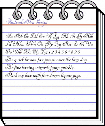 Andrade Pro Script animated font preview