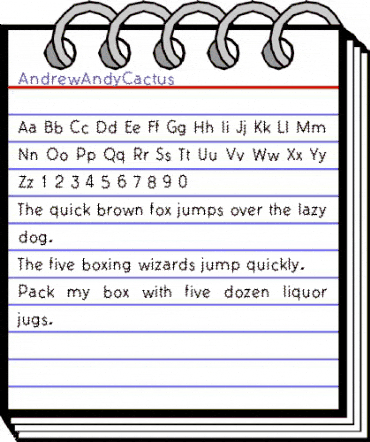 AndrewAndyCactus Regular animated font preview
