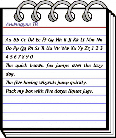Androgyne Regular animated font preview