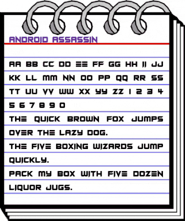Android Assassin Regular animated font preview