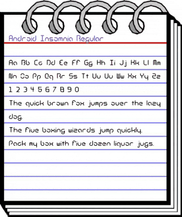 Android Insomnia Regular animated font preview