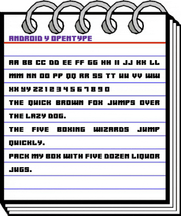 Android y Regular animated font preview