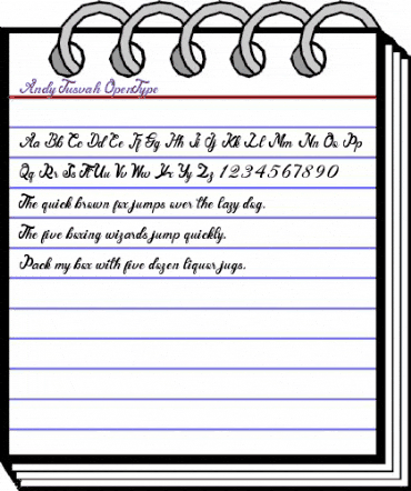 Andy Tusvah Regular animated font preview
