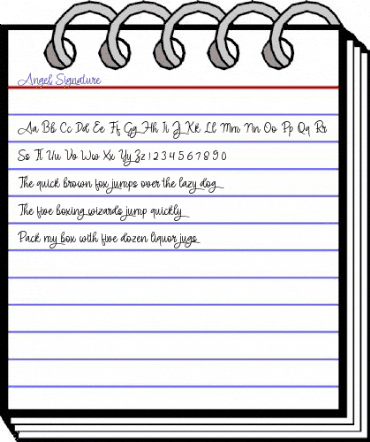 Angel Signature Regular animated font preview