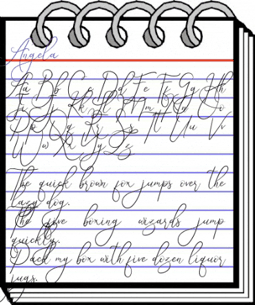 Angela Regular animated font preview
