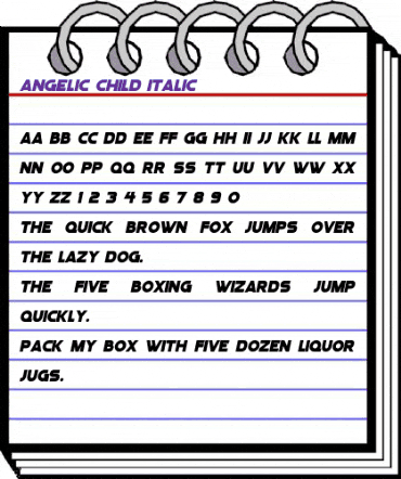 Angelic Child Italic animated font preview