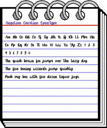 Angelica Caroline Regular animated font preview