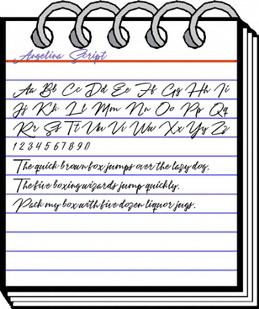 Angelines Script Regular animated font preview
