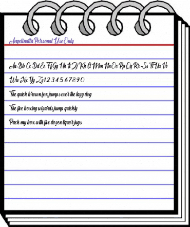 Angelinatta Personal Use Only Regular animated font preview