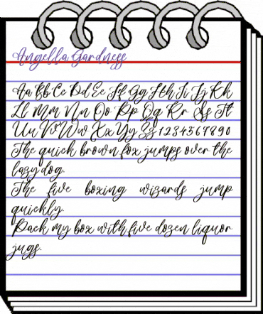 Angella Gardness Regular animated font preview