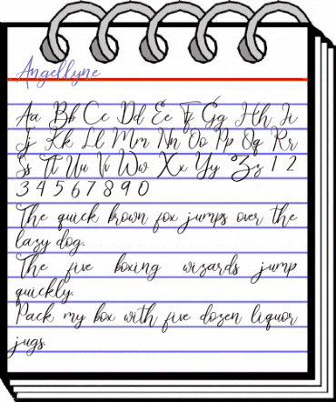 Angellyne Regular animated font preview