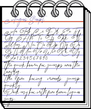 Angers Script Regular animated font preview