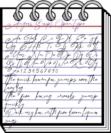 Angers Script Regular animated font preview