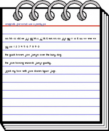 Anggrelli Personal Use Regular animated font preview
