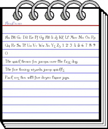 Anglican Regular animated font preview