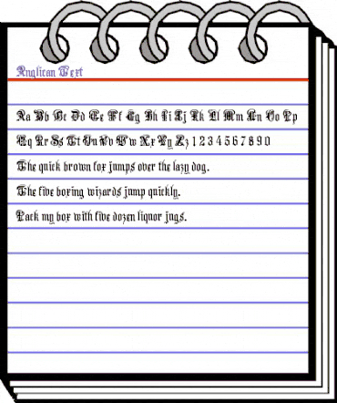 Anglican Text Regular animated font preview