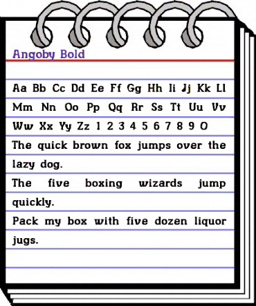 Angoby Bold animated font preview