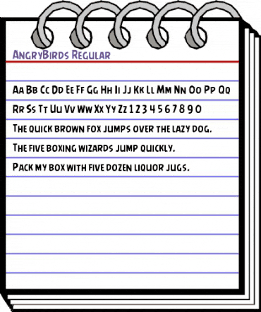 AngryBirds Regular animated font preview