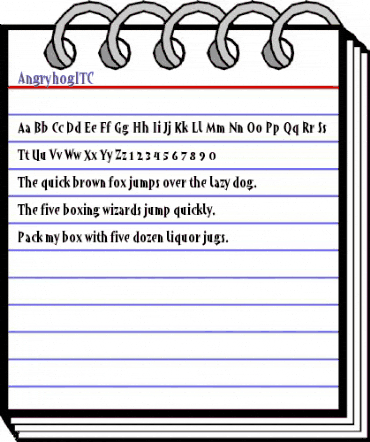 AngryhogITC Regular animated font preview