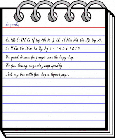 Anguilla Regular animated font preview