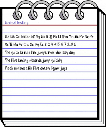 Animal Insting Regular animated font preview