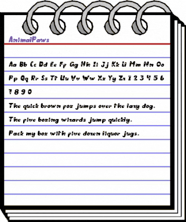 Animal Paws Regular animated font preview