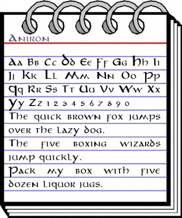 Aniron Regular animated font preview