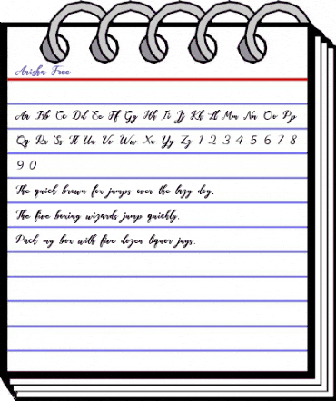 Anisha Free Regular animated font preview