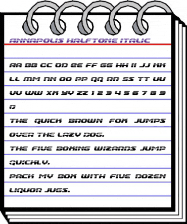 Annapolis Halftone Italic Italic animated font preview