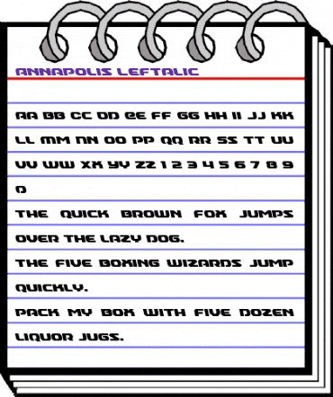 Annapolis Leftalic Italic animated font preview