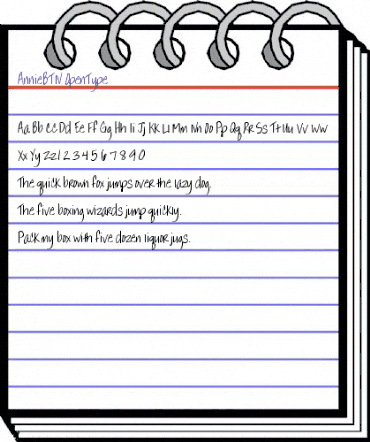 Annie BTN Regular animated font preview