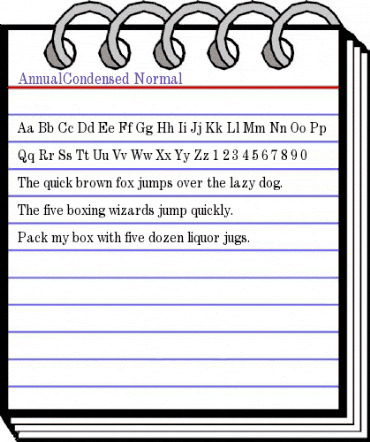 AnnualCondensed Normal animated font preview