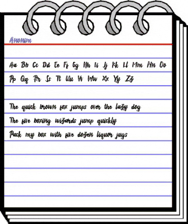 Anonim Regular animated font preview