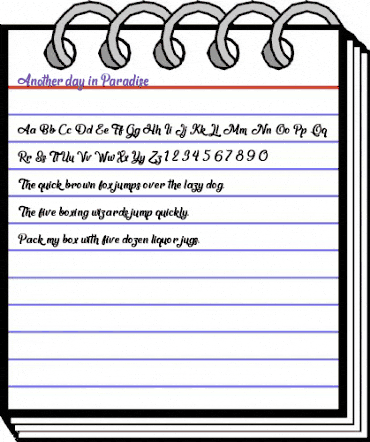 Another day in Paradise Regular animated font preview