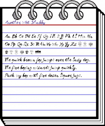 Another Wet Shabby Regular animated font preview