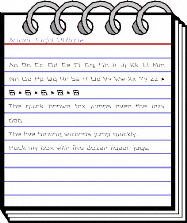 Anoxic Light Italic animated font preview