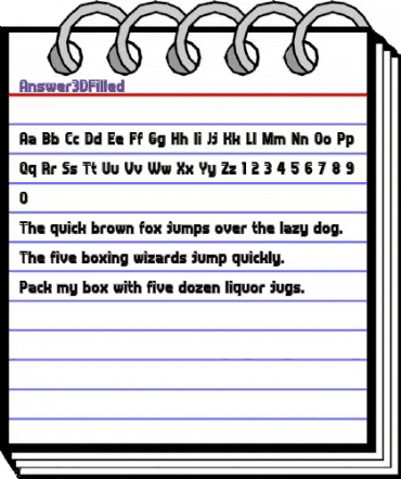 Answer 3D Filled Regular animated font preview