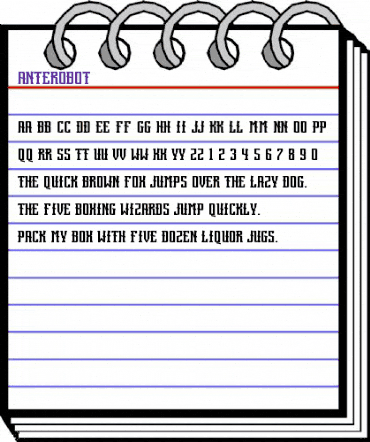 a Anterobot Regular animated font preview a Anterobot Regular animated font preview