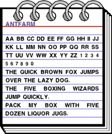 AntFarm GoneCamping animated font preview