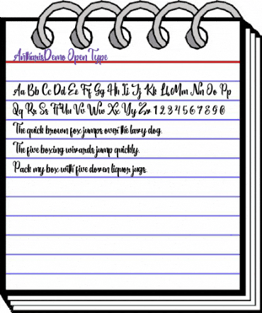 AntharisDemo Regular animated font preview