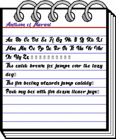 Anthem of Narasi Regular animated font preview